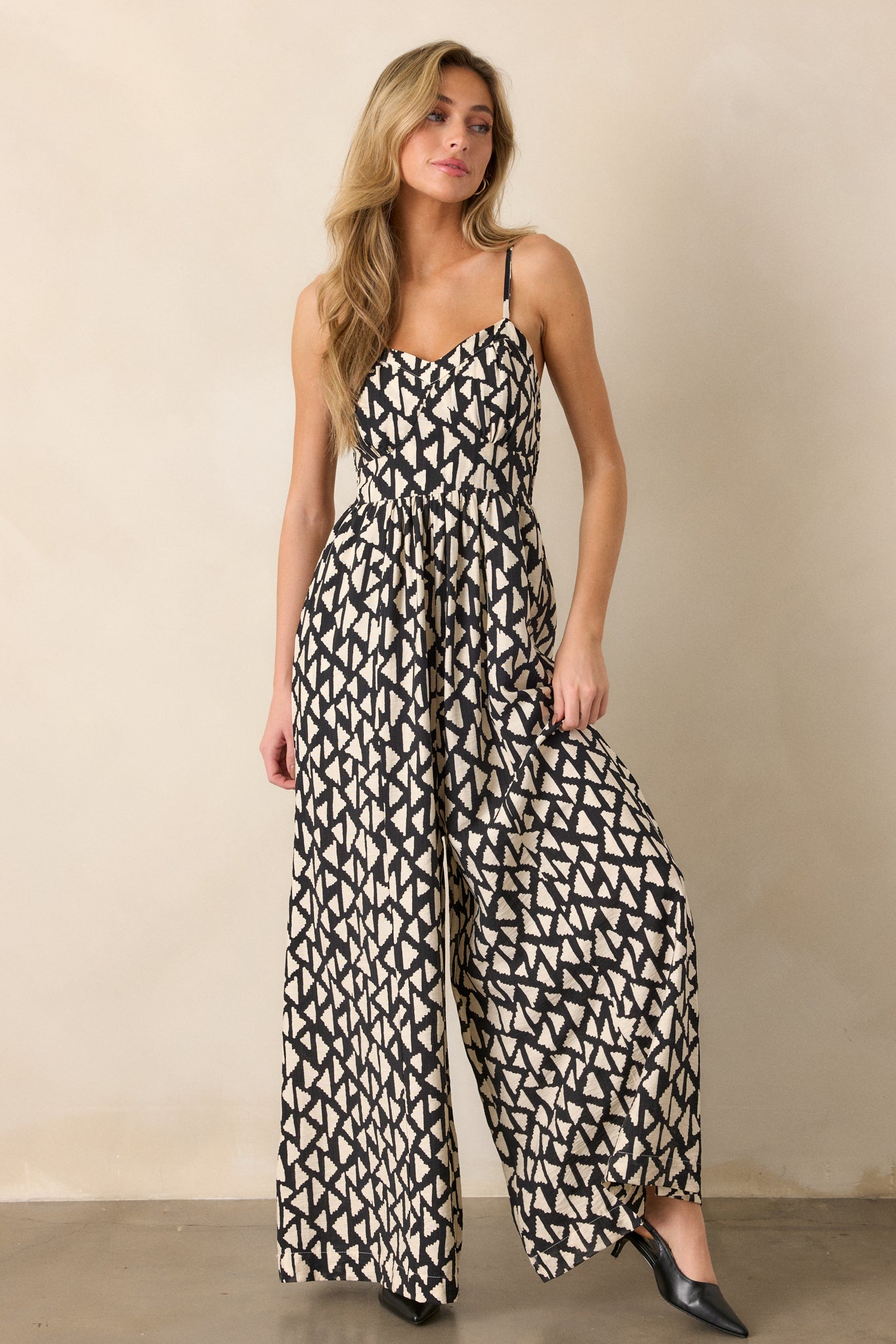 Gallery Stroll Black Geometric Print Jumpsuit - Image 6