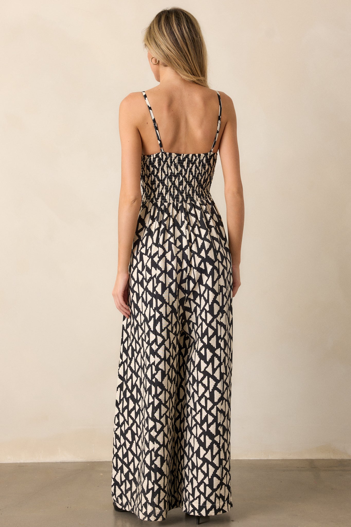 Gallery Stroll Black Geometric Print Jumpsuit - Image 7
