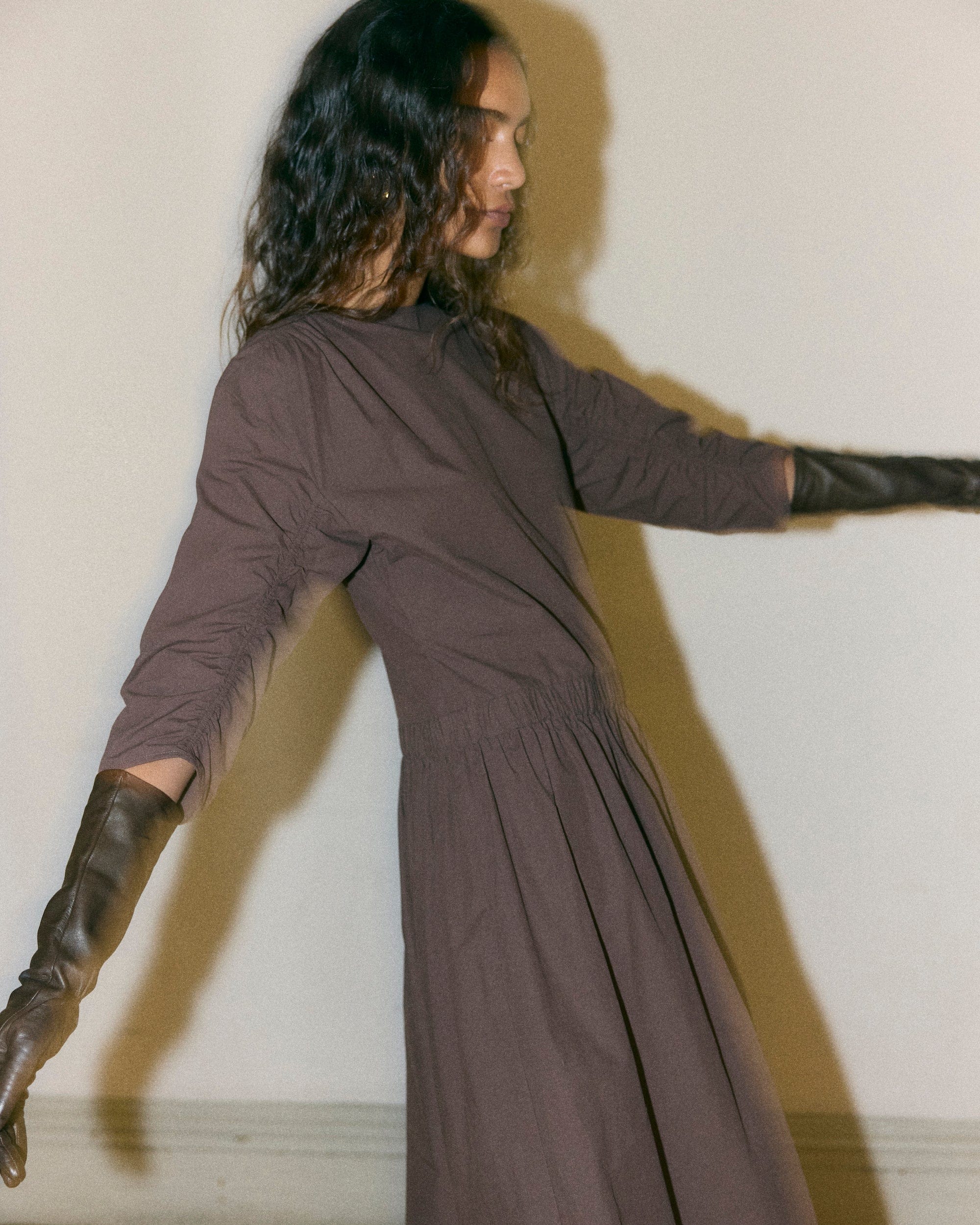 Natalia Cotton Ruched-Detail Dress - Image 11