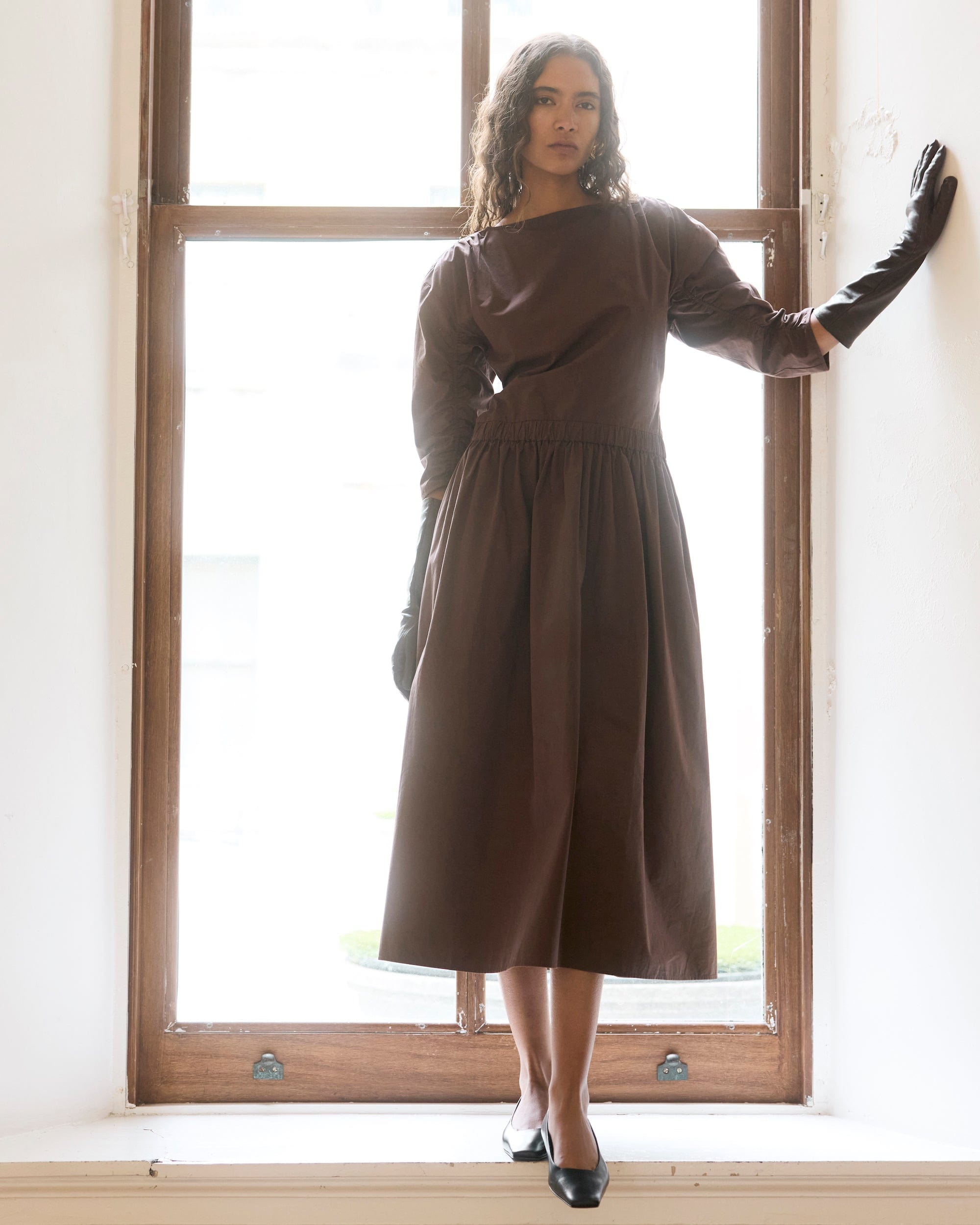 Natalia Cotton Ruched-Detail Dress - Image 10