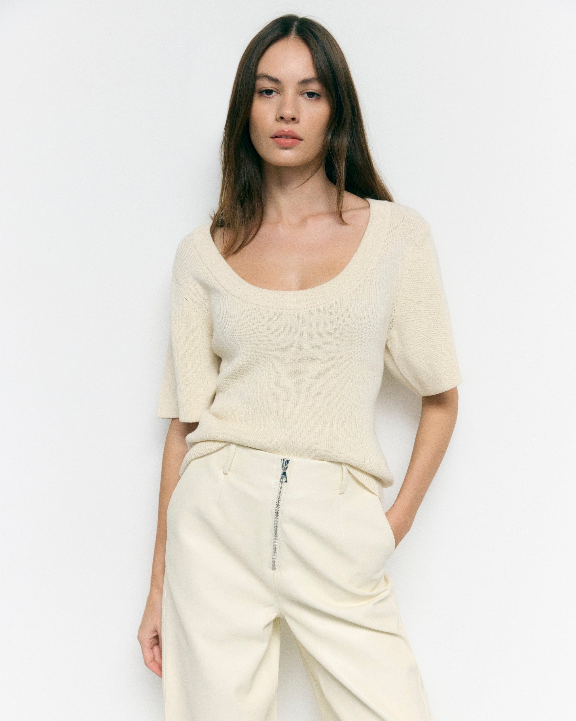Reina Sculpted Scoop-Neck Knit Top - Image 9