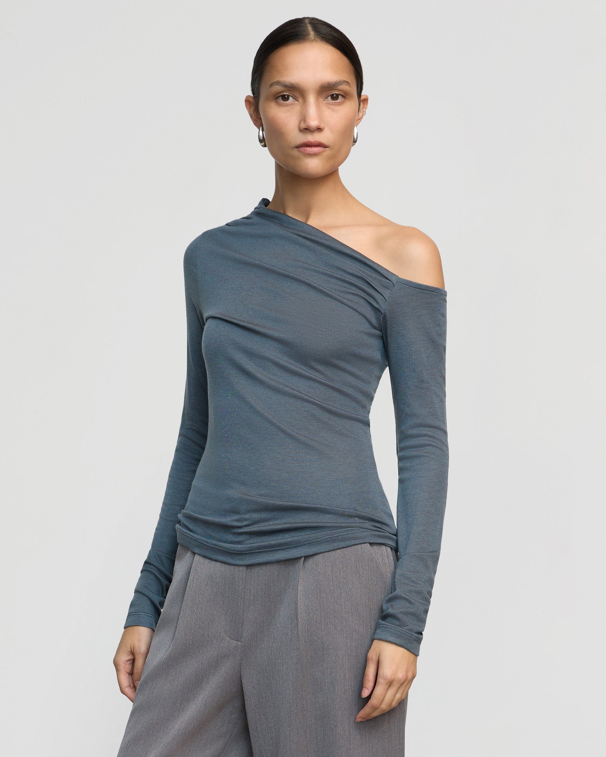 Ayra Tencel-Wool Off-Shoulder Tee - Image 3