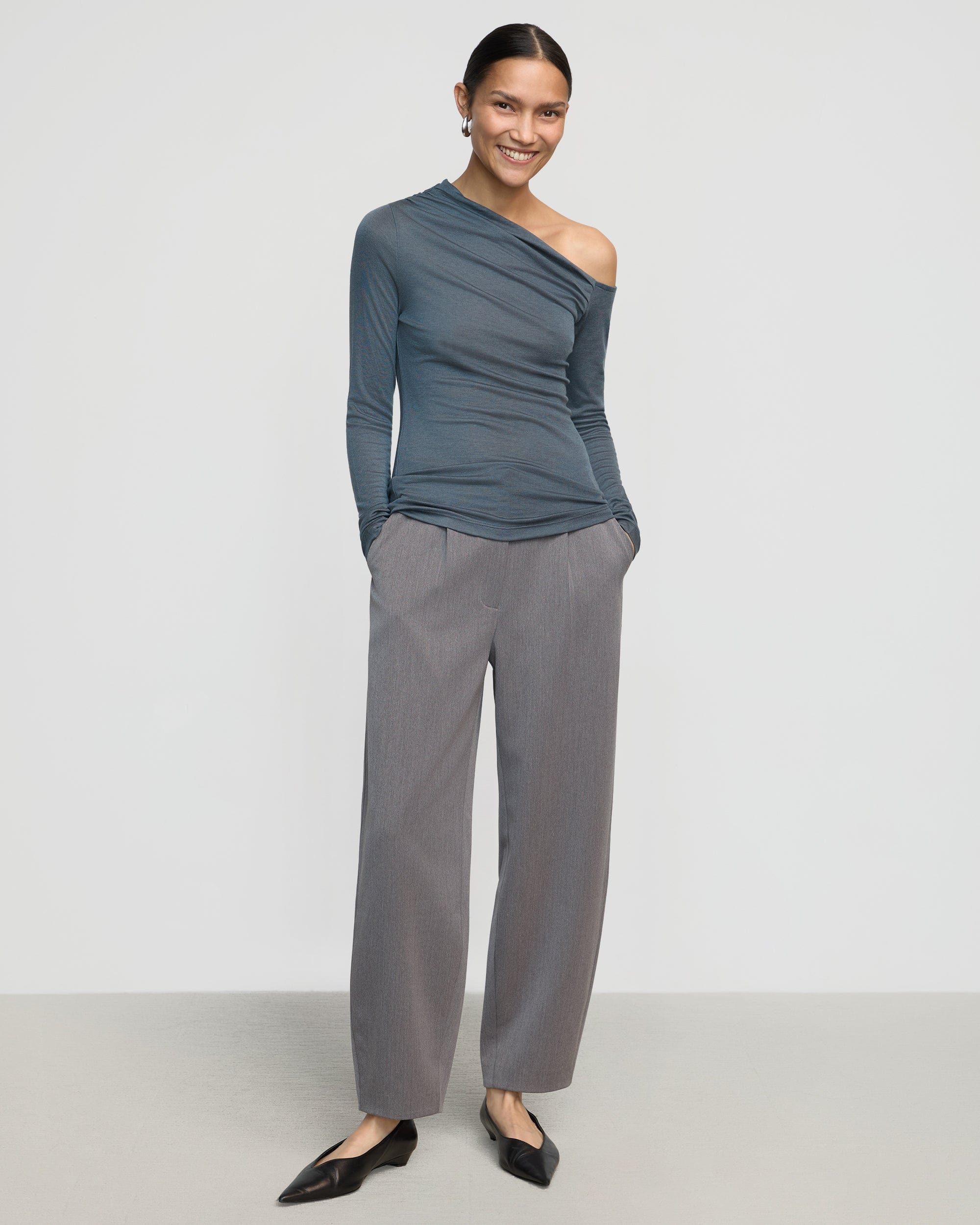 Ayra Tencel-Wool Off-Shoulder Tee - Image 4