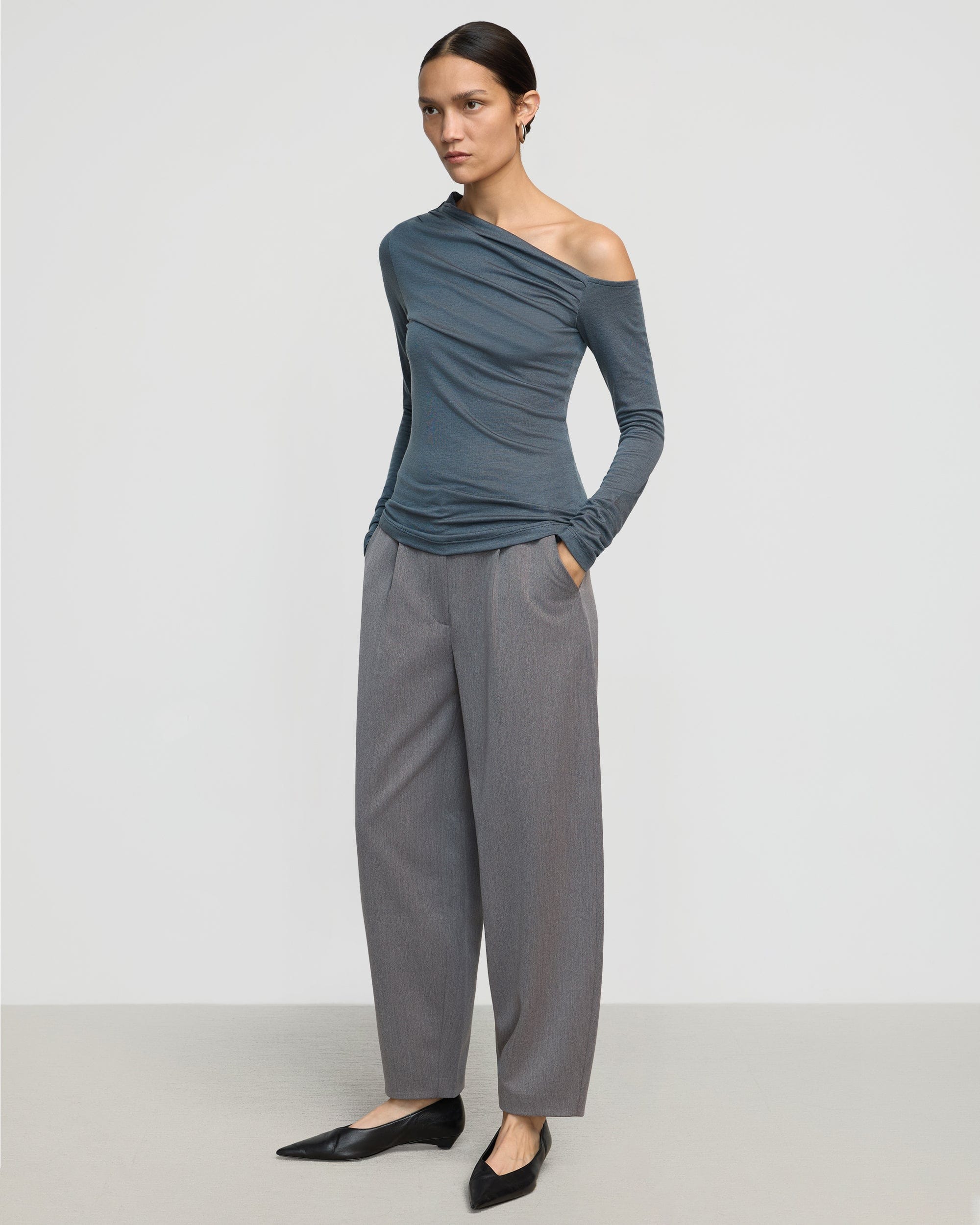 Ayra Tencel-Wool Off-Shoulder Tee - Image 6