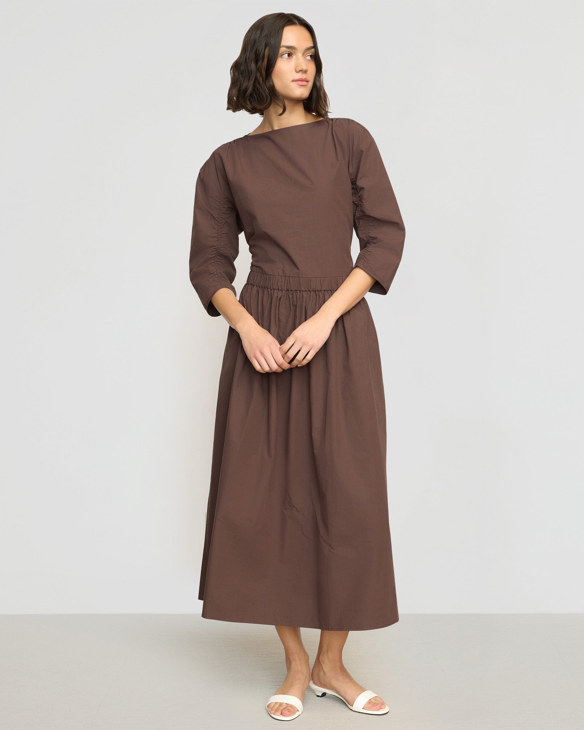 Natalia Cotton Ruched-Detail Dress - Image 4