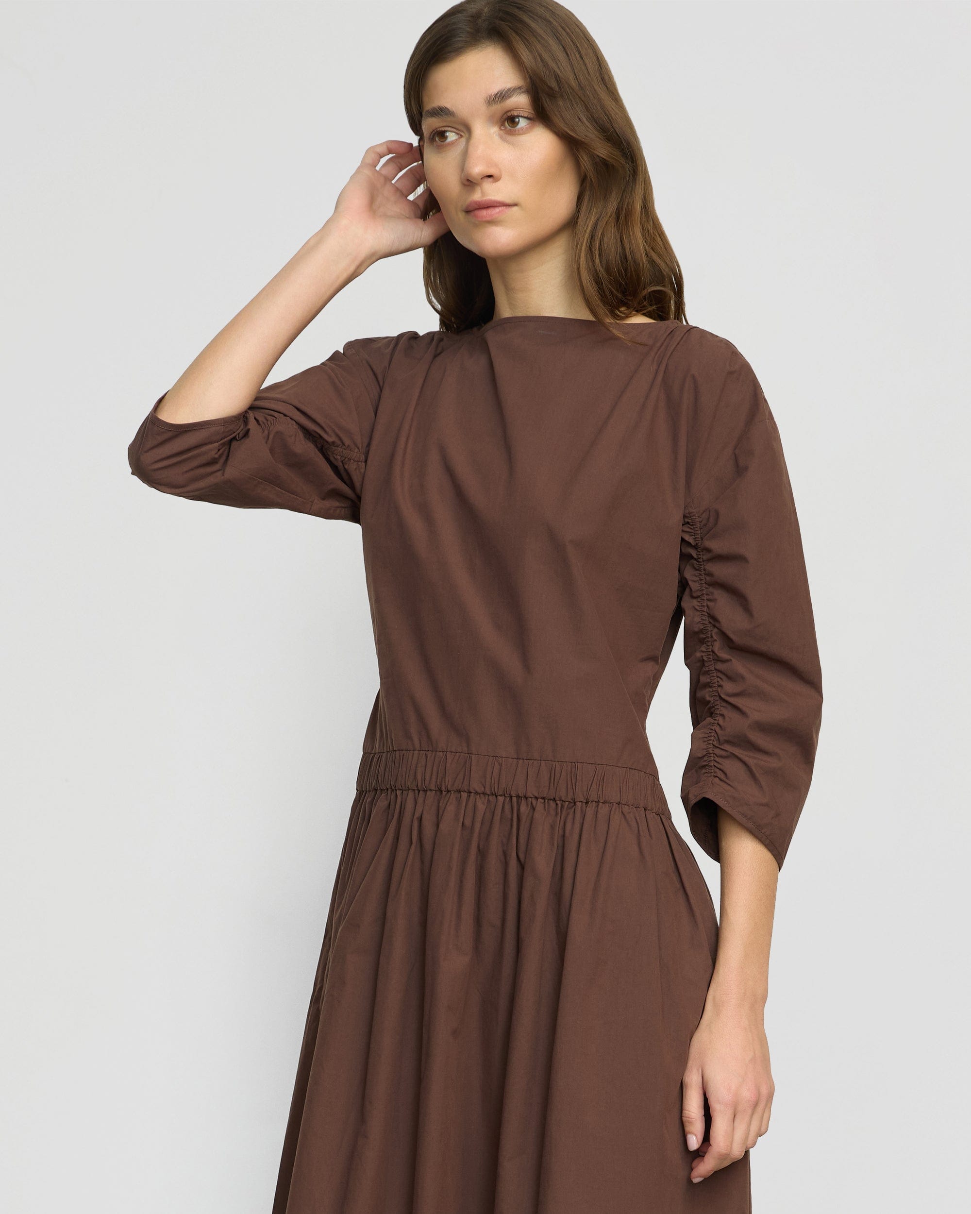 Natalia Cotton Ruched-Detail Dress - Image 3