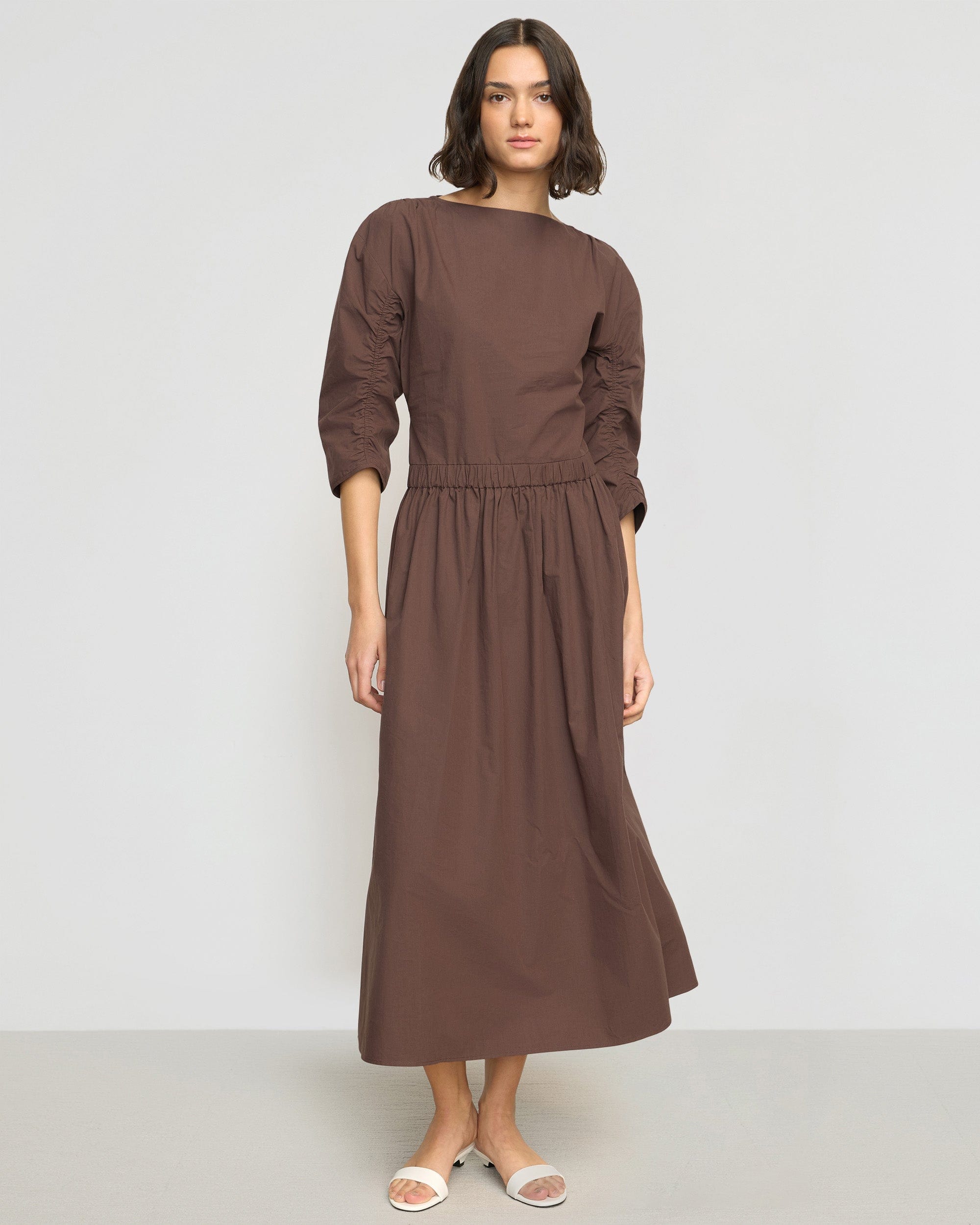 Natalia Cotton Ruched-Detail Dress - Image 6