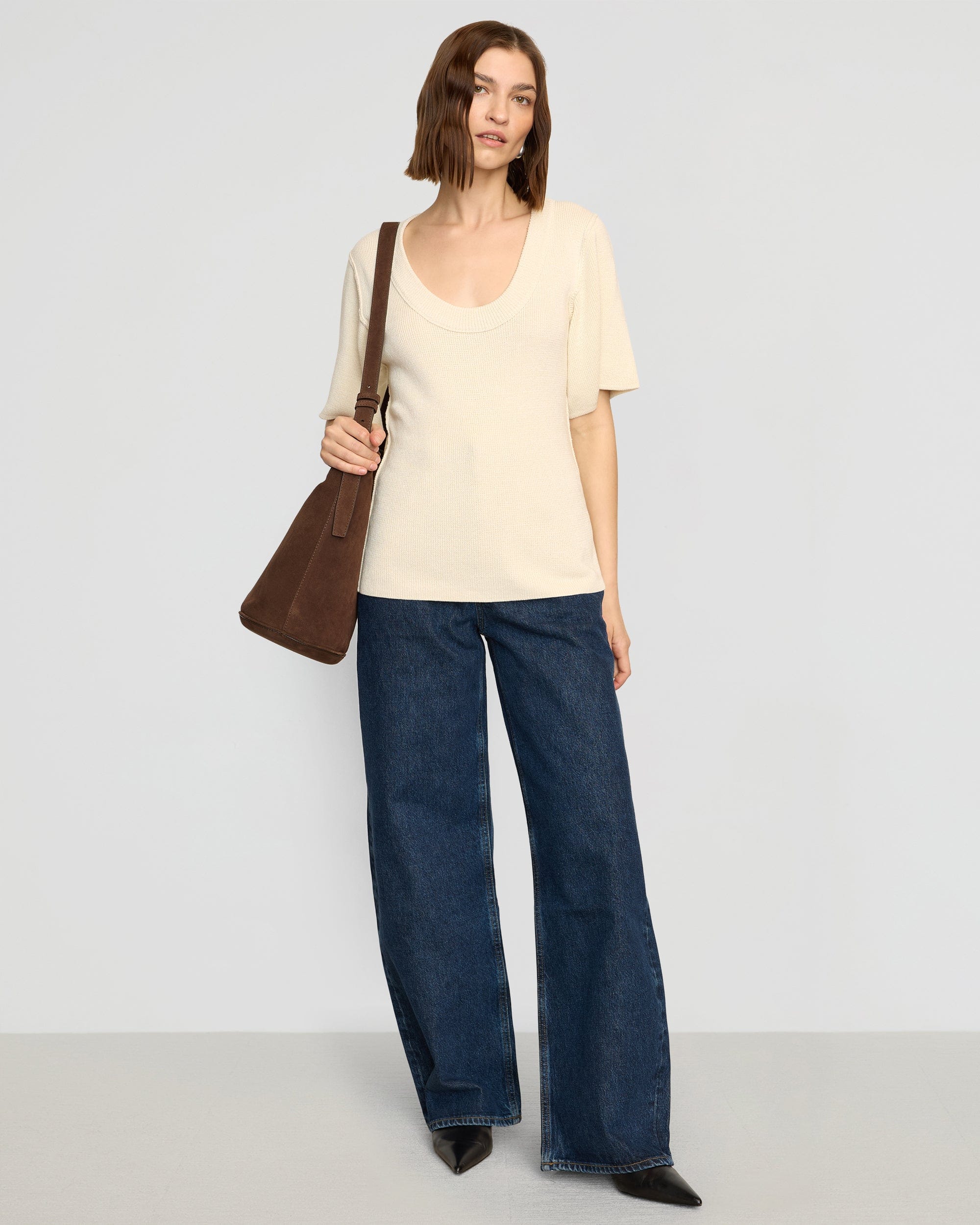 Reina Sculpted Scoop-Neck Knit Top - Image 2