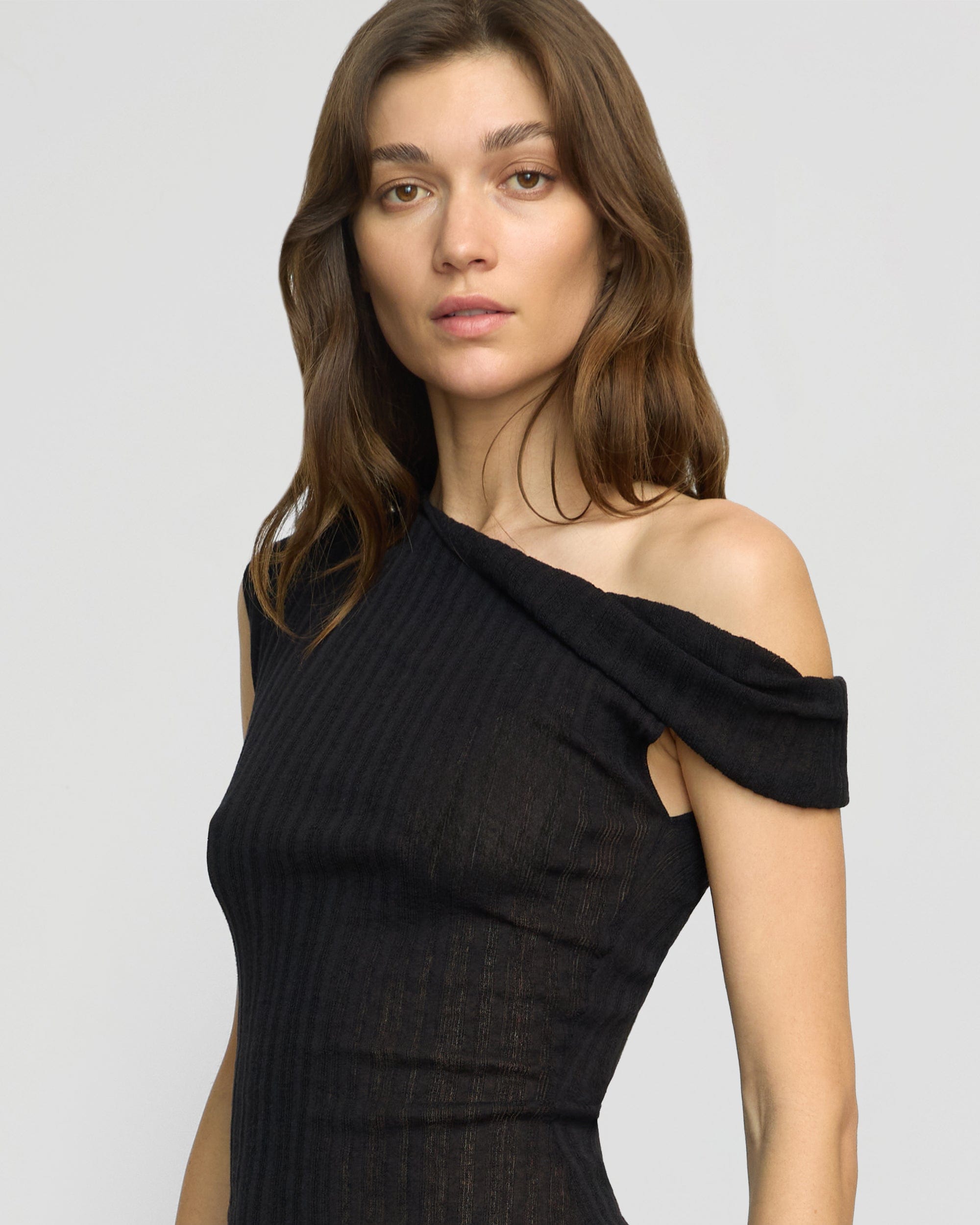 Saba Off-Shoulder Semi-Sheer Knit Top - Image 4