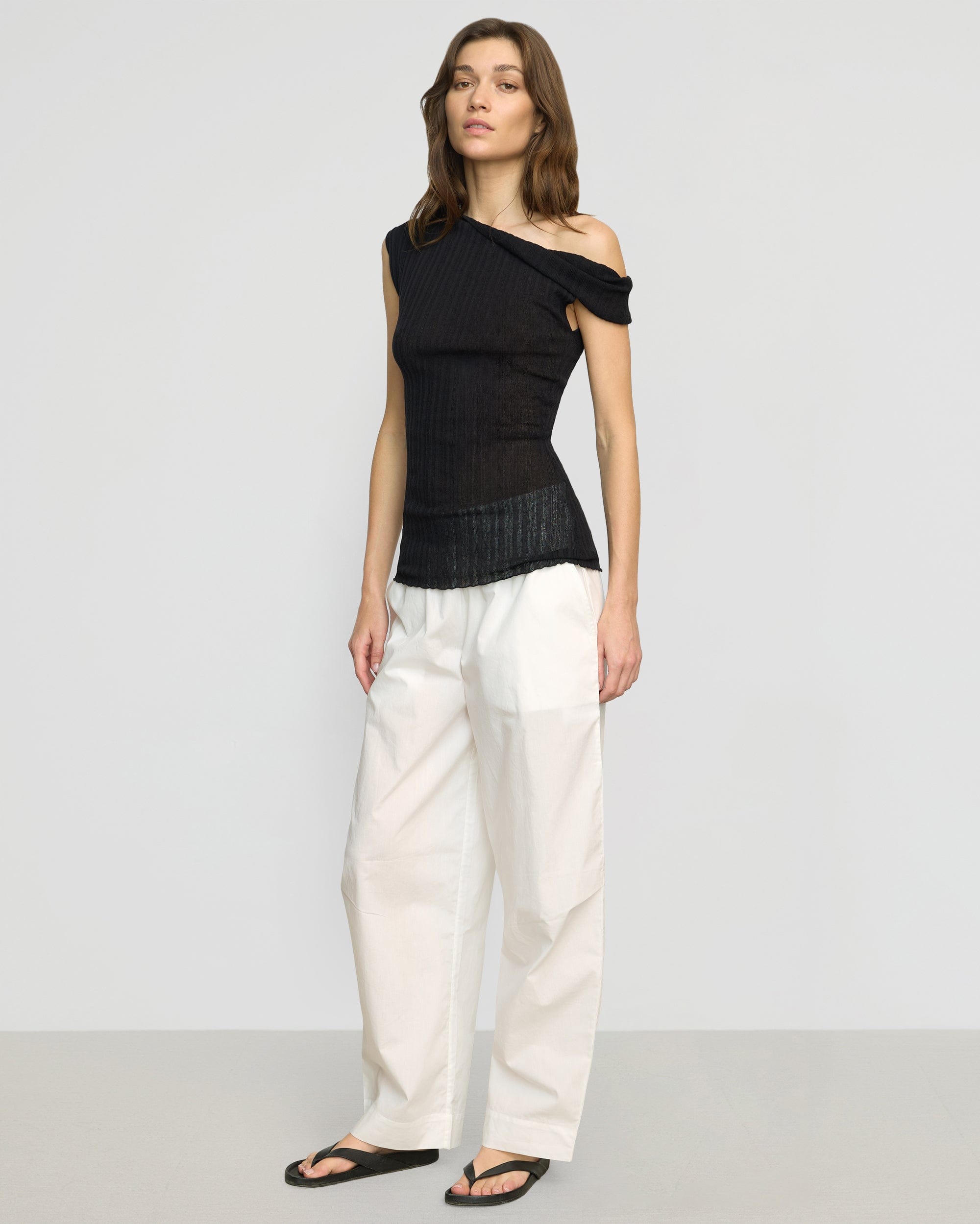Saba Off-Shoulder Semi-Sheer Knit Top - Image 5