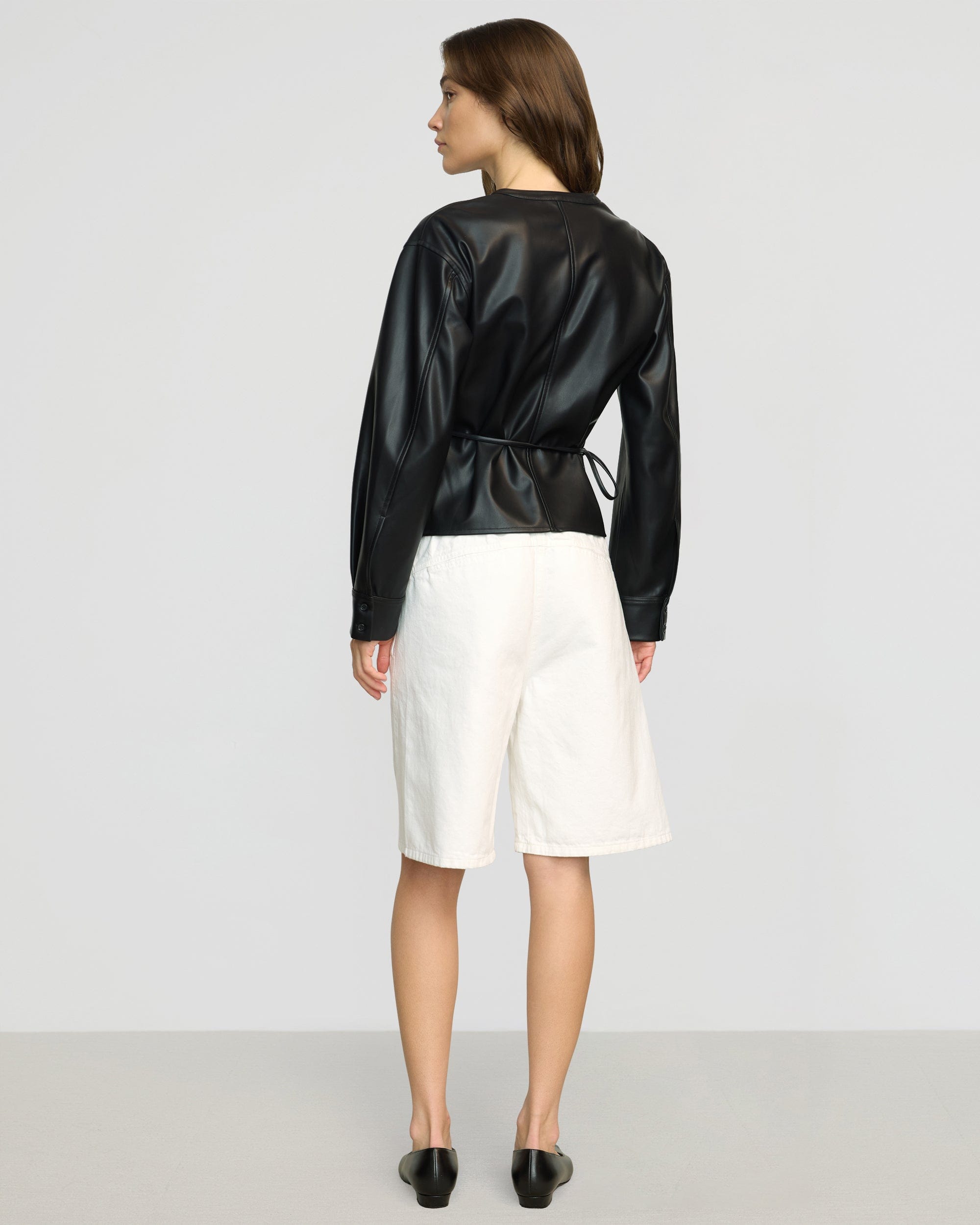 Sarit Vegan Leather Wrap Top - Image 5