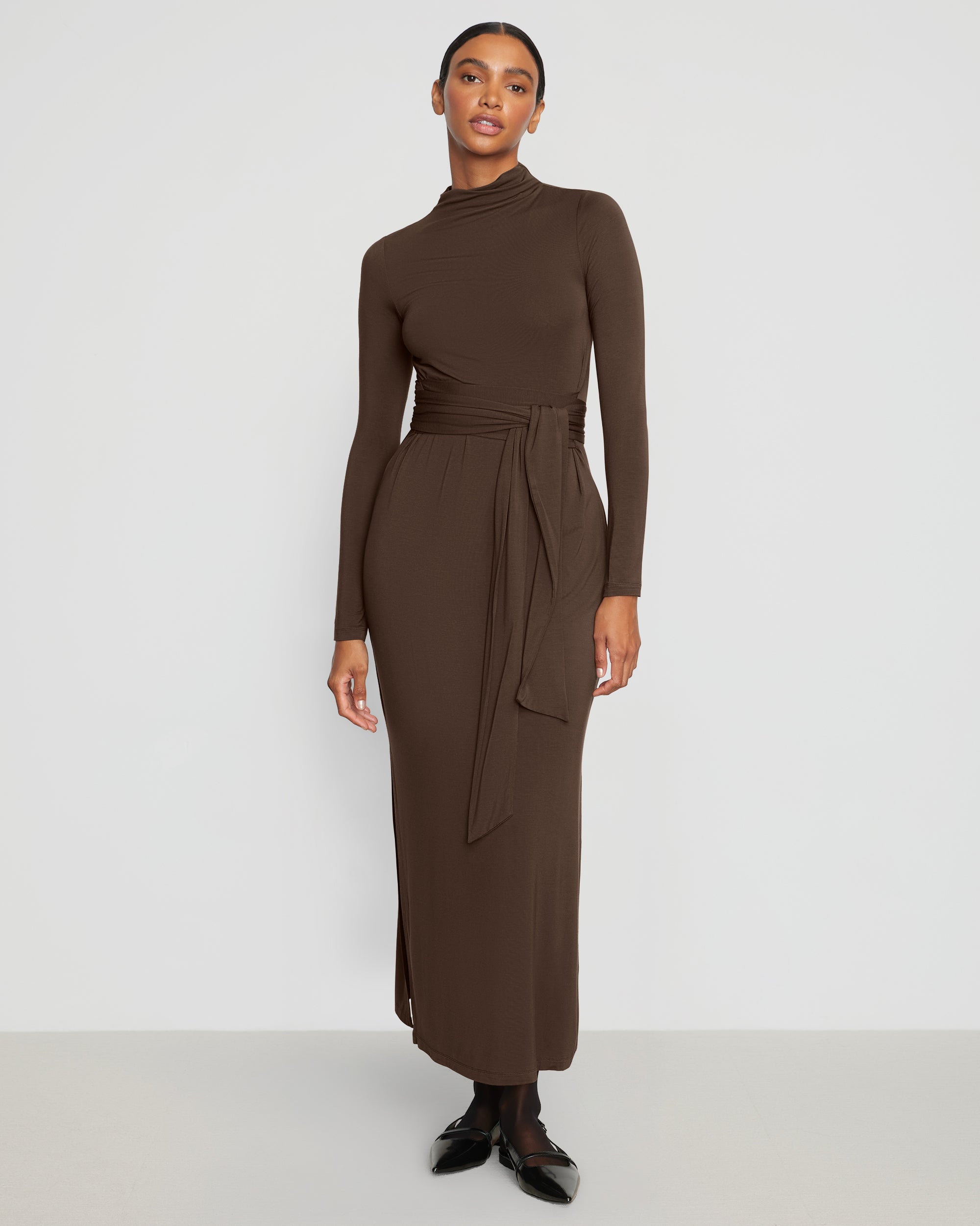 Vero Tie-Front Long-Sleeve Dress - Image 4