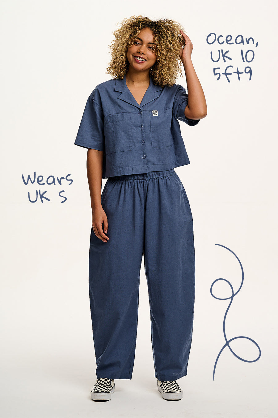 Alfie - Cotton & Linen Shirt in Vintage Indigo - Image 3