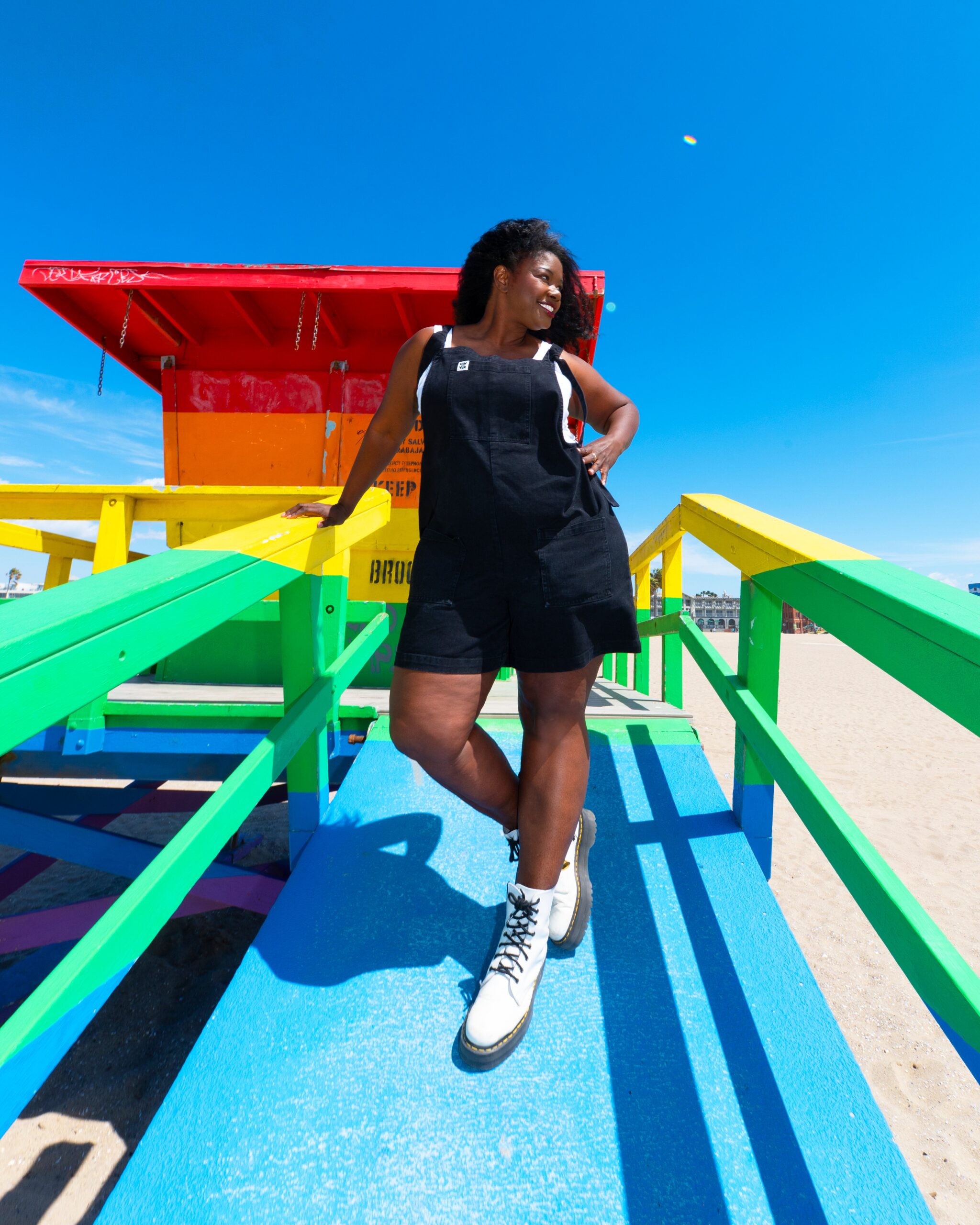 Original - Cotton Dungaree Shorts in Black - Image 2
