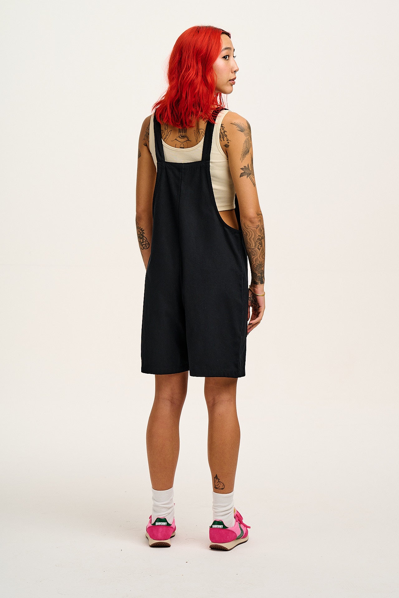 Original - Cotton Dungaree Shorts in Black - Image 7