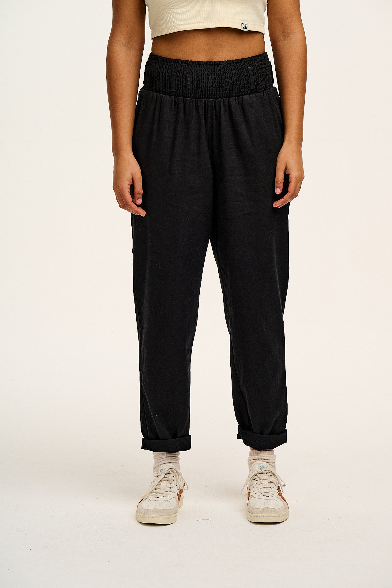 Alexa - Cotton Trousers in Black - Image 3