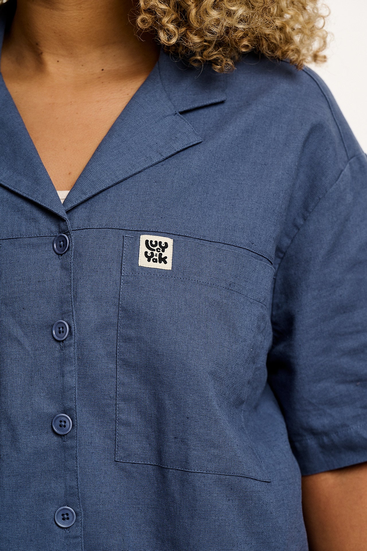 Alfie - Cotton & Linen Shirt in Vintage Indigo - Image 6
