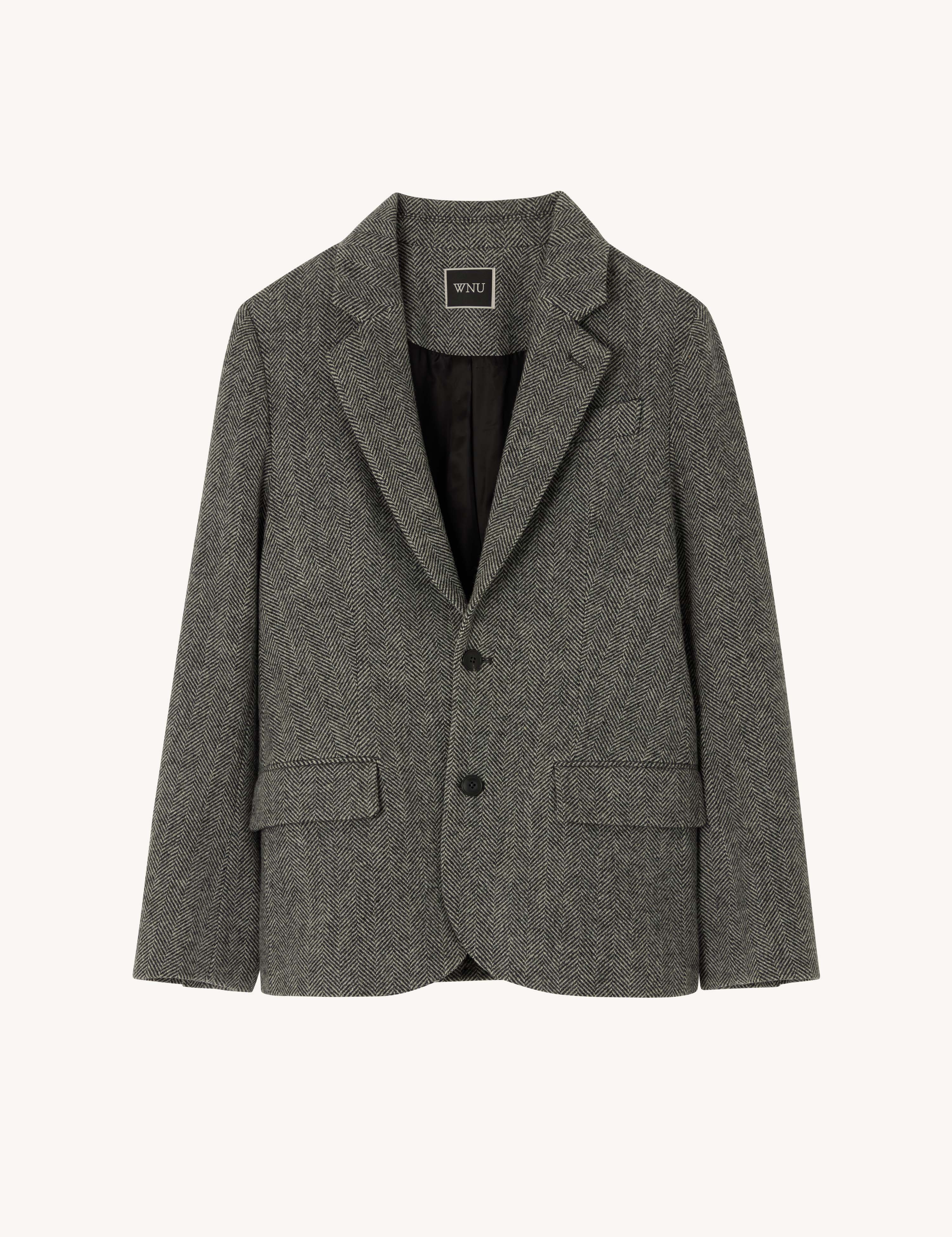 Hutton Blazer: Wool, Grey Herringbone - Image 7