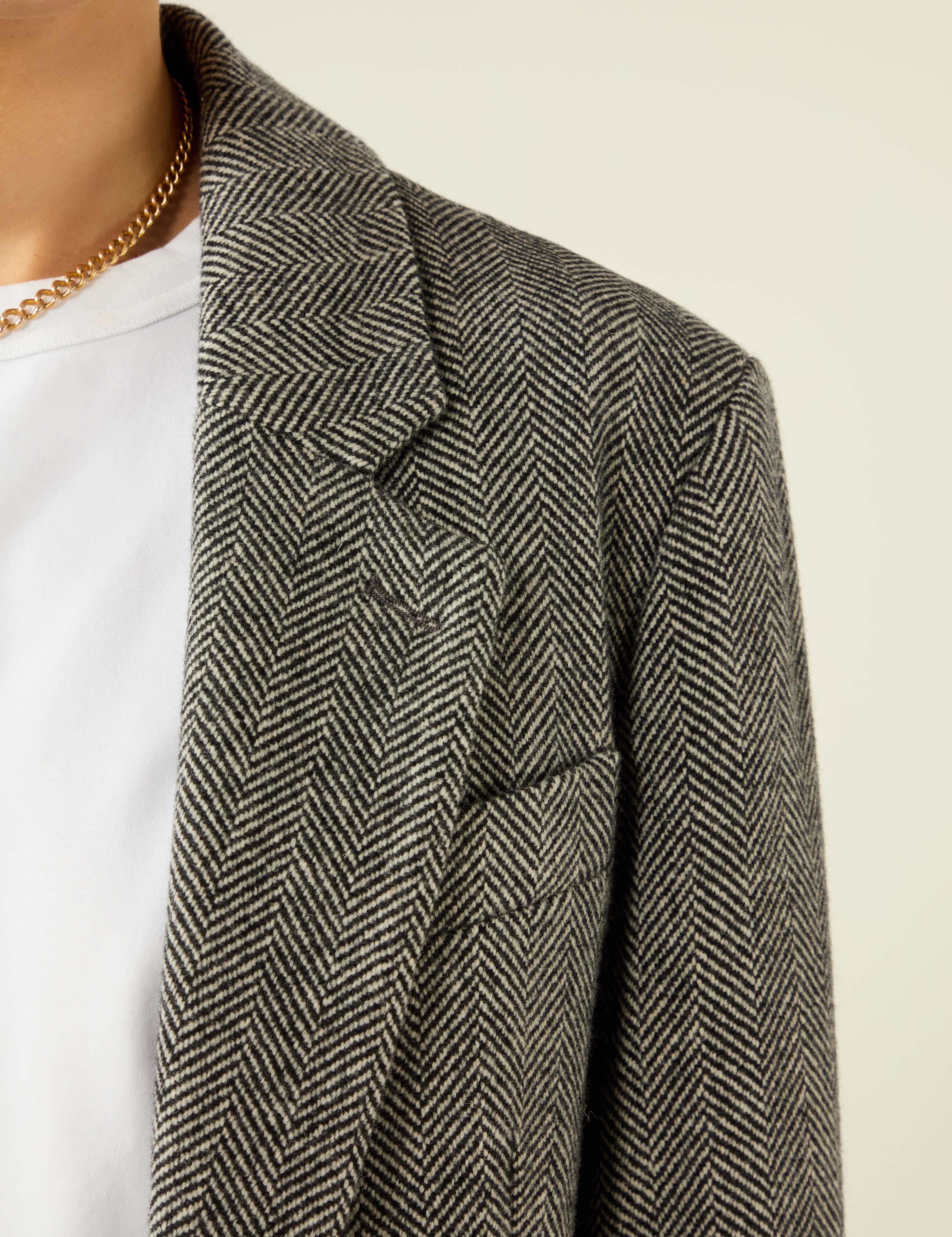 Hutton Blazer: Wool, Grey Herringbone - Image 5