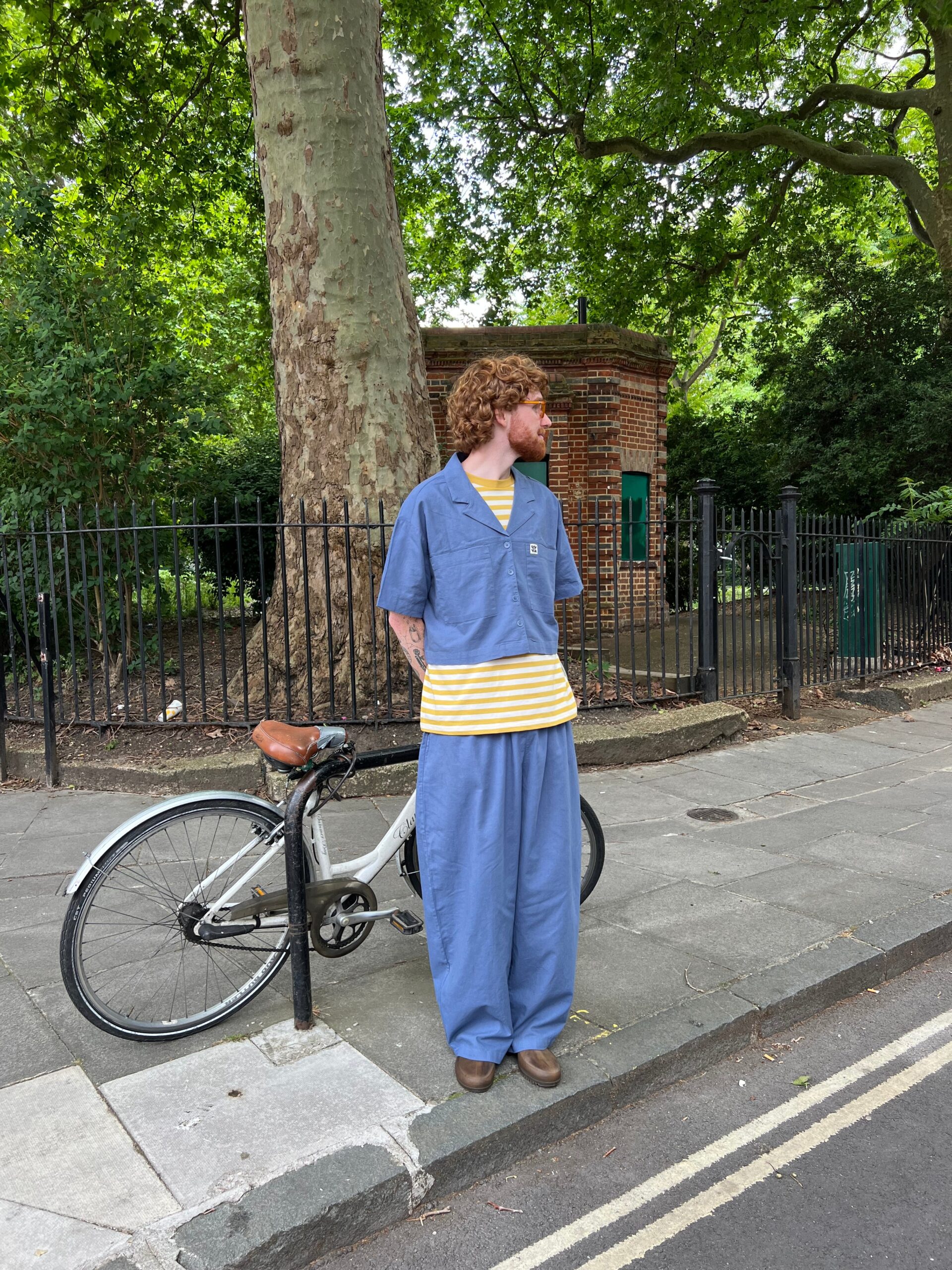 Alfie - Cotton & Linen Shirt in Vintage Indigo - Image 5